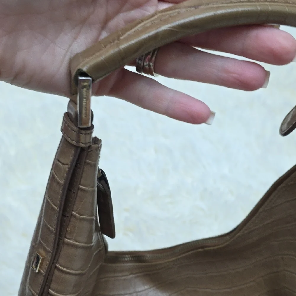 Jones Nee York Brown Crocodile-Embossed Women's Bag